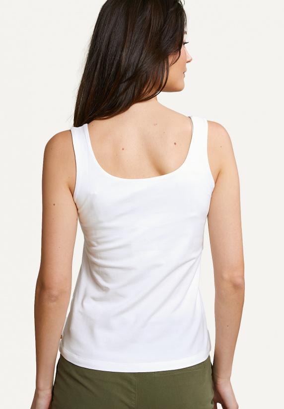River Woods Katoenen Basic Stretch Top écru