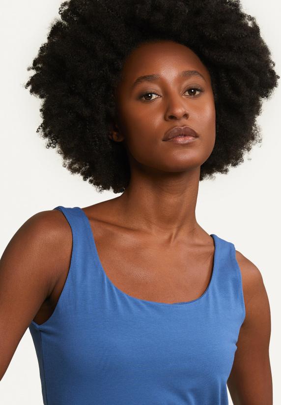 River Woods Katoenen Basic Stretch Topje Blauw