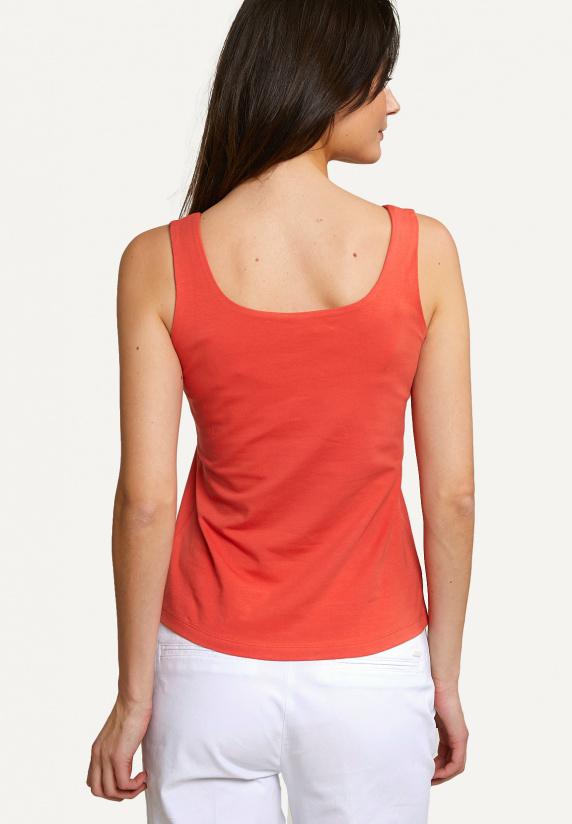 River Woods Katoenen Basic Stretch Topje Oranje