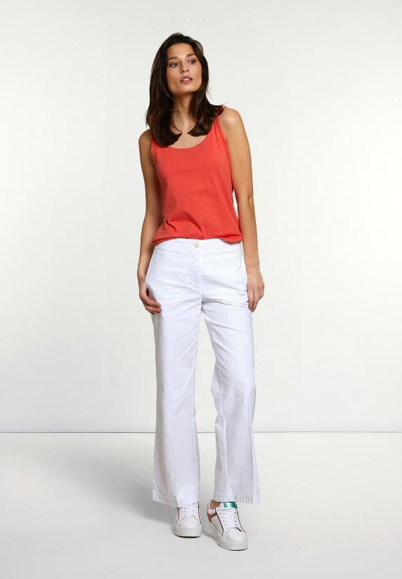 River Woods Katoenen Basic Stretch Topje Oranje