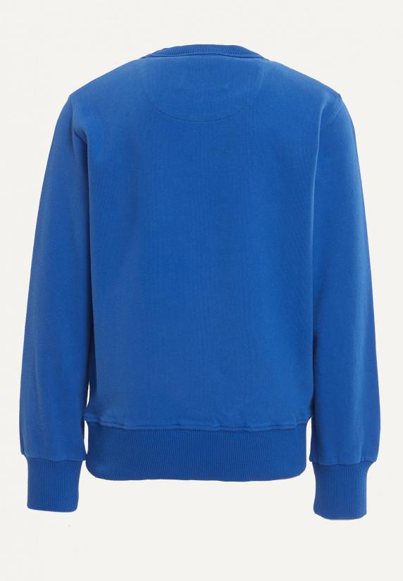 River Woods Katoenen Basic Trui Ronde Hals Cobalt