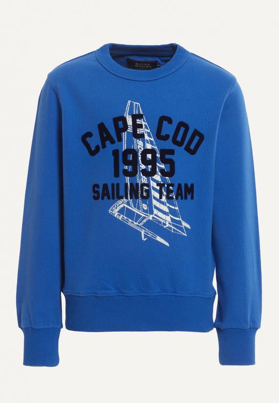 river woods Katoenen basic trui ronde hals cobalt