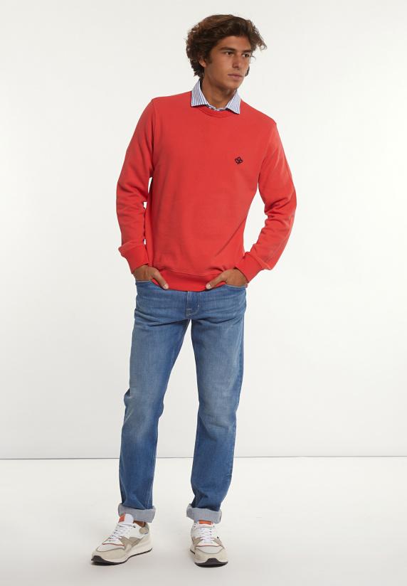 River Woods Katoenen Basic Trui Ronde Hals Punch