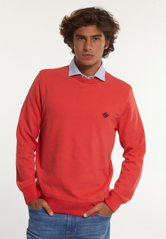 river woods Katoenen basic trui ronde hals punch