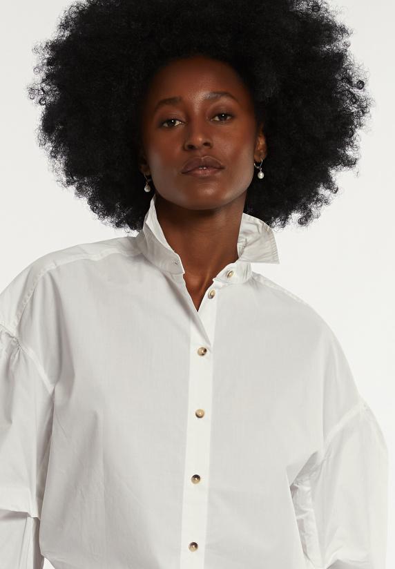 River Woods Katoenen Blouse Gepofte Mouwen écru