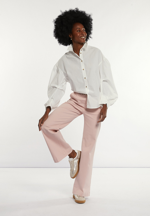 River Woods Katoenen Blouse Gepofte Mouwen écru