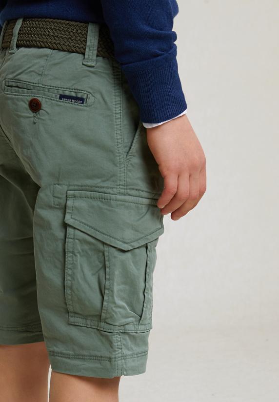 River Woods Katoenen Cargo Short Stretch Equator