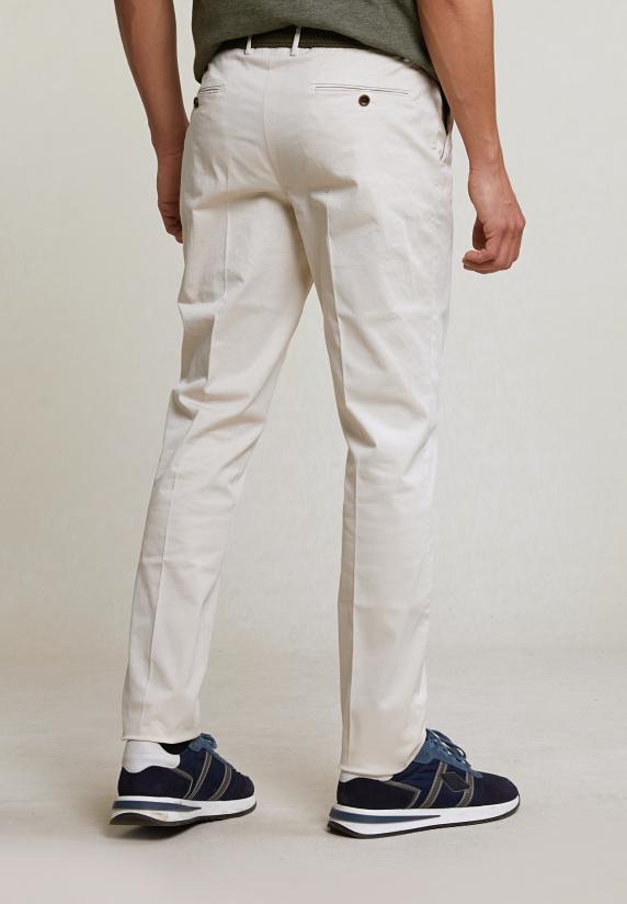 River Woods Katoenen Chinobroek Stretch Egg Shell