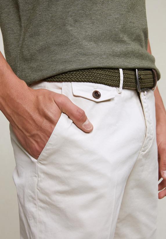 River Woods Katoenen Chinobroek Stretch Egg Shell