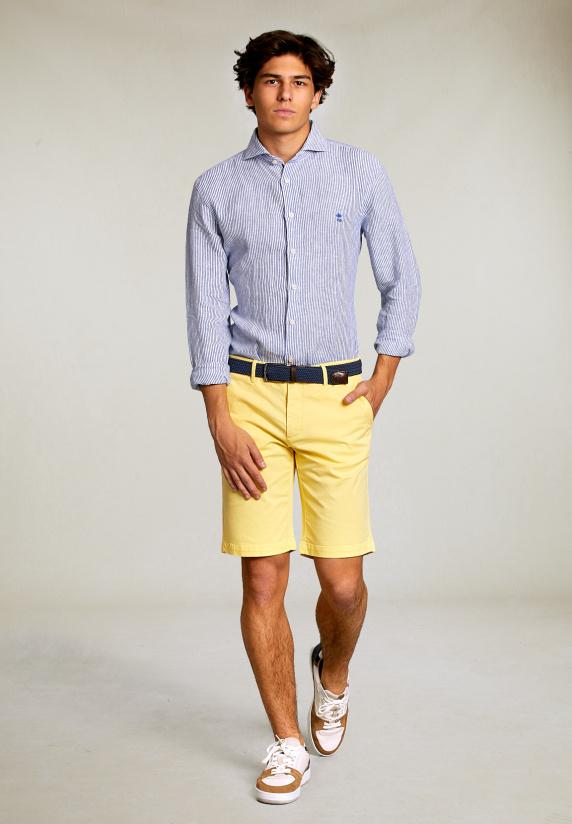 River Woods Katoenen Chinoshort Banana