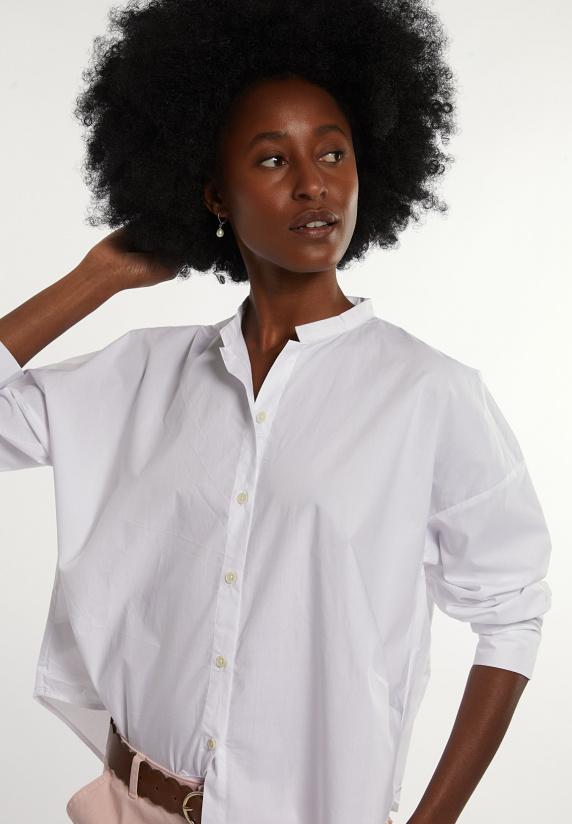 River Woods Katoenen Effen Blouse Lange Mouwen Wit