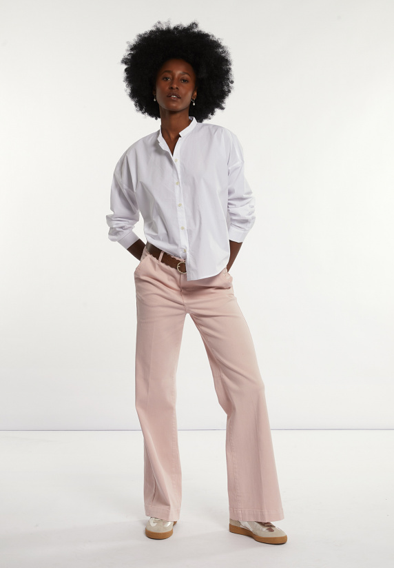 River Woods Katoenen Effen Blouse Lange Mouwen Wit