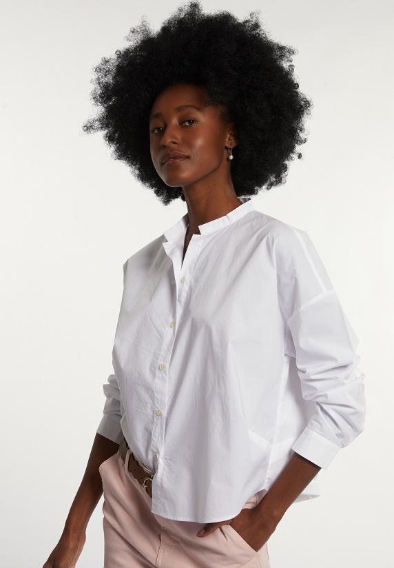 river woods Katoenen effen blouse lange mouwen wit