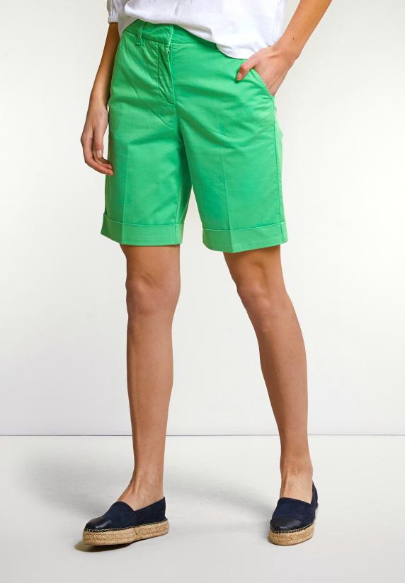 River Woods Katoenen Effen Stretch Bermuda Groen