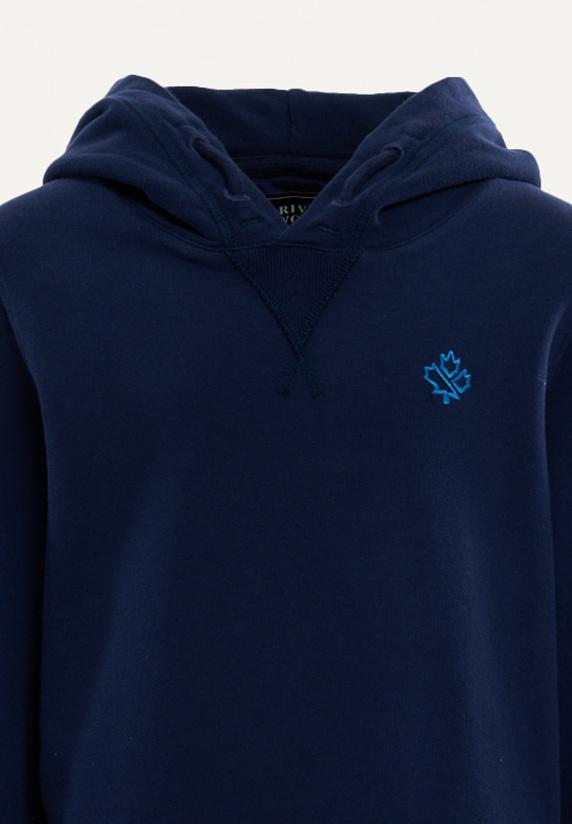 River Woods Katoenen Fancy Kaptrui Midnight Blue