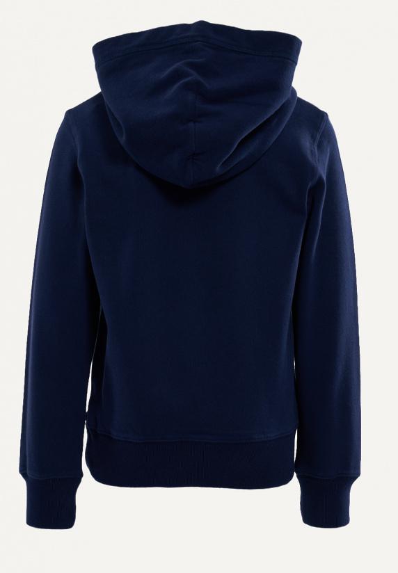 River Woods Katoenen Fancy Kaptrui Midnight Blue