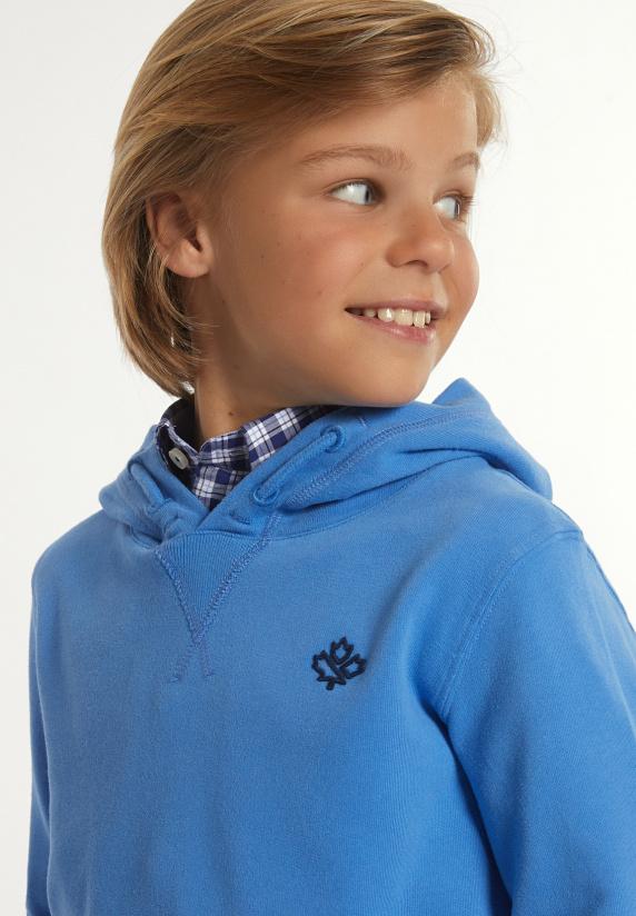 River Woods Katoenen Fancy Kaptrui Soft Azure