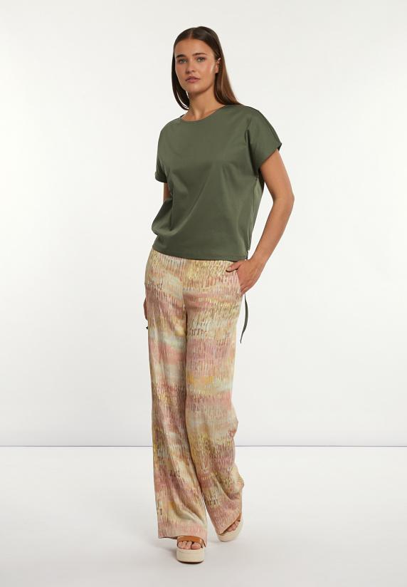 River Woods Katoenen Fancy T-shirt Ronde Hals Kaki