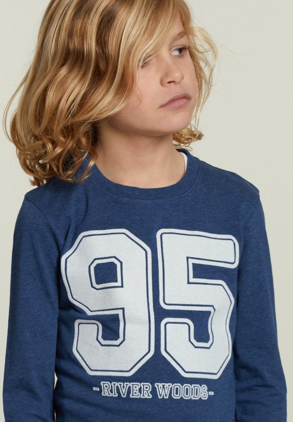 River Woods Katoenen Fantasie T-shirt Navy Mix