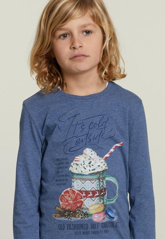 River Woods Katoenen Fantasie Tshirt Denim Mix