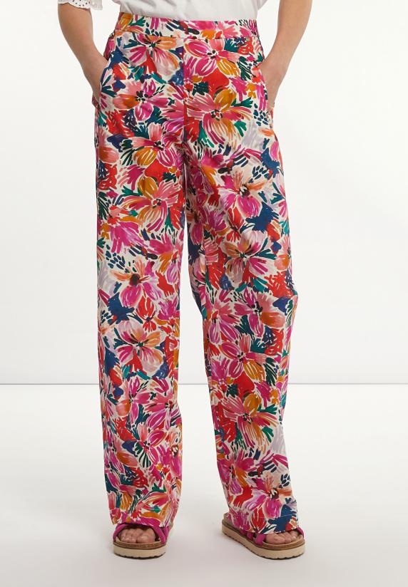 River Woods Katoenen Gebloemde Broek Multi