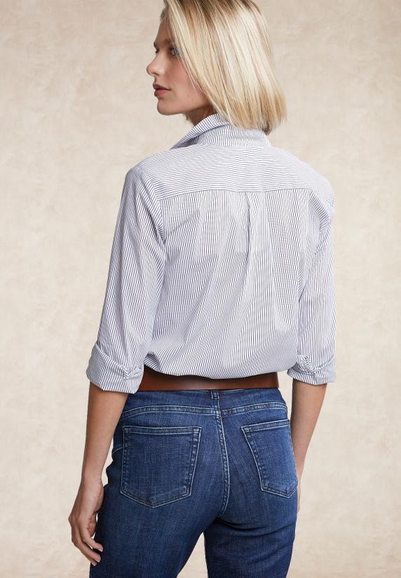 River Woods Katoenen Gestreepte Blouse Grijs/wit