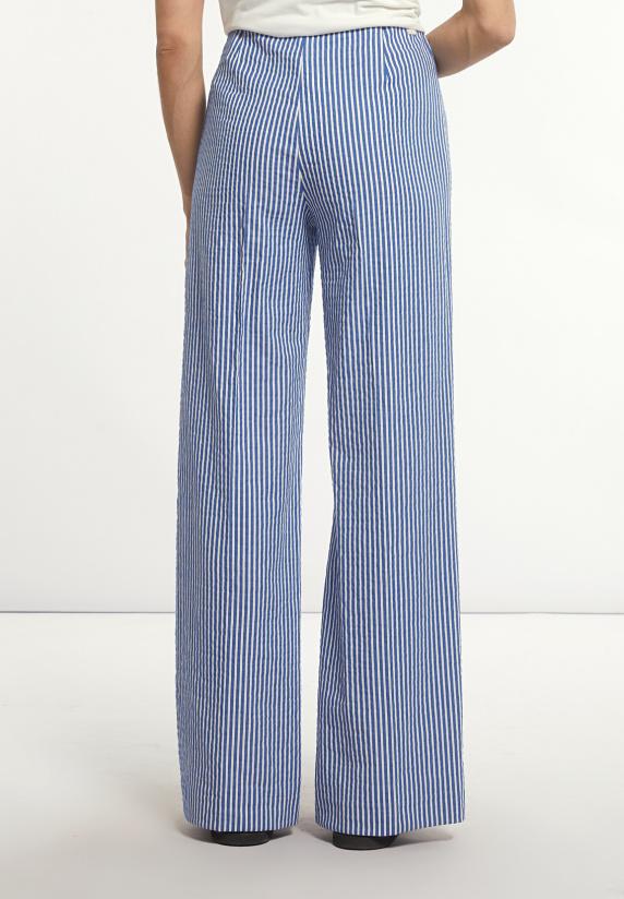 River Woods Katoenen Gestreepte Broek Blauw/wit