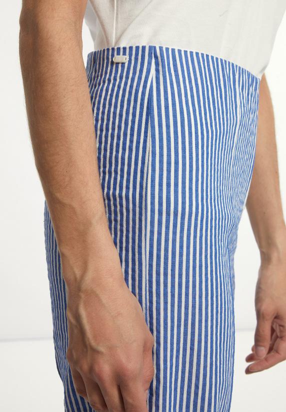 River Woods Katoenen Gestreepte Broek Blauw/wit