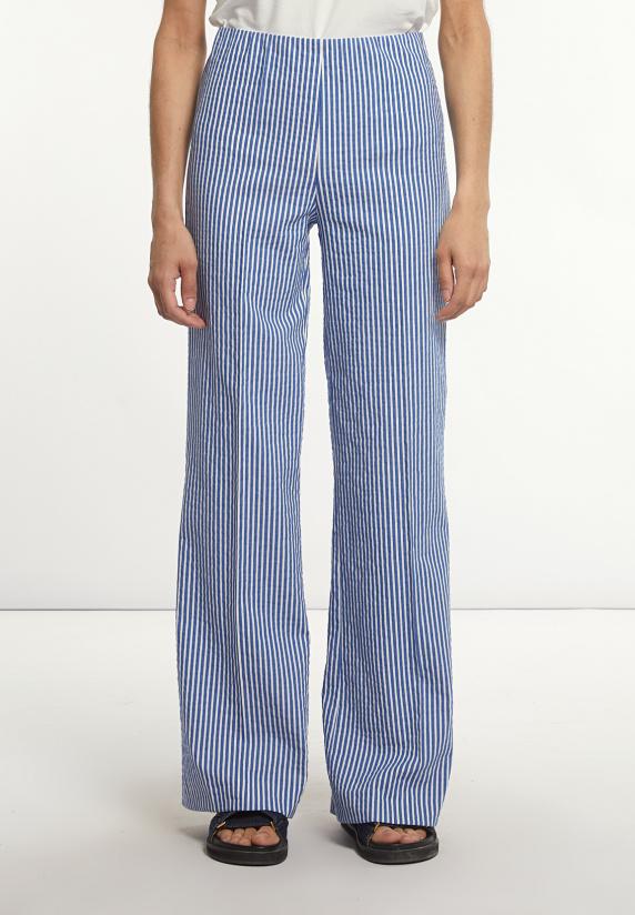 River Woods Katoenen Gestreepte Broek Blauw/wit