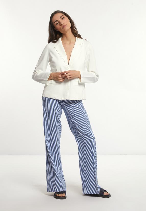 river woods Katoenen gestreepte broek blauw/wit