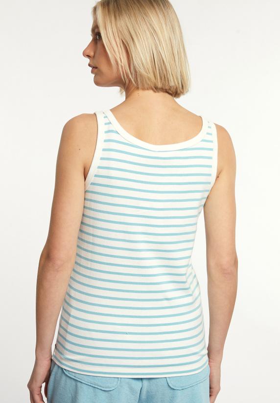 River Woods Katoenen Gestreepte Top écru/blauw