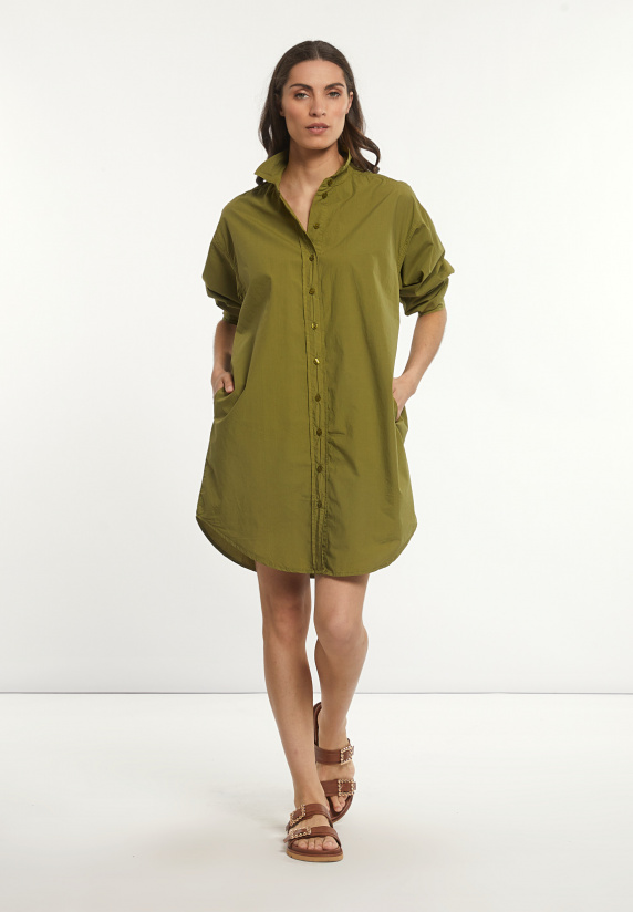 river woods Katoenen hemdjurk olijfgroen