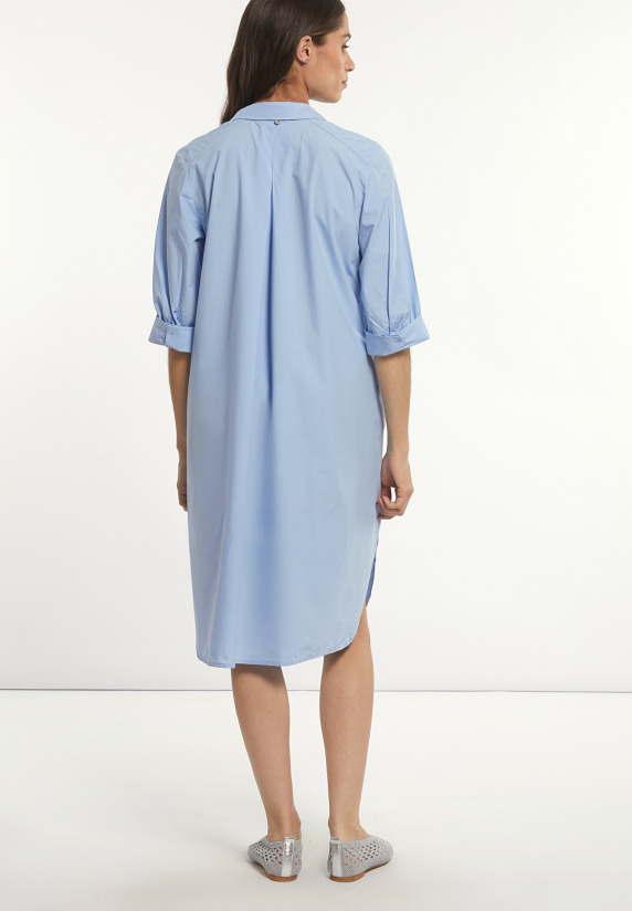 River Woods Katoenen Korte Jurk 3/4 Mouwen Blauw