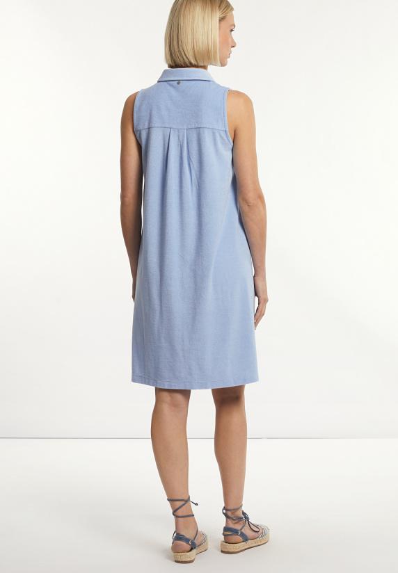 River Woods Katoenen Mouwloze éponge Jurk Blauw