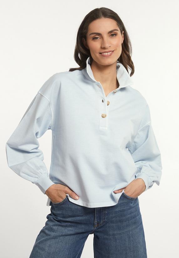 river woods Katoenen polotrui blauw