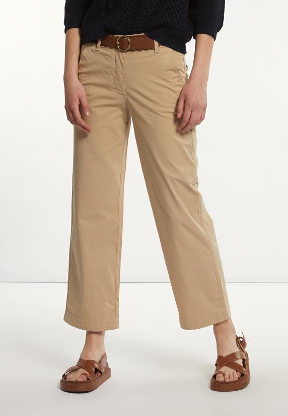 River Woods Katoenen Rechte Klassieke Broek Beige