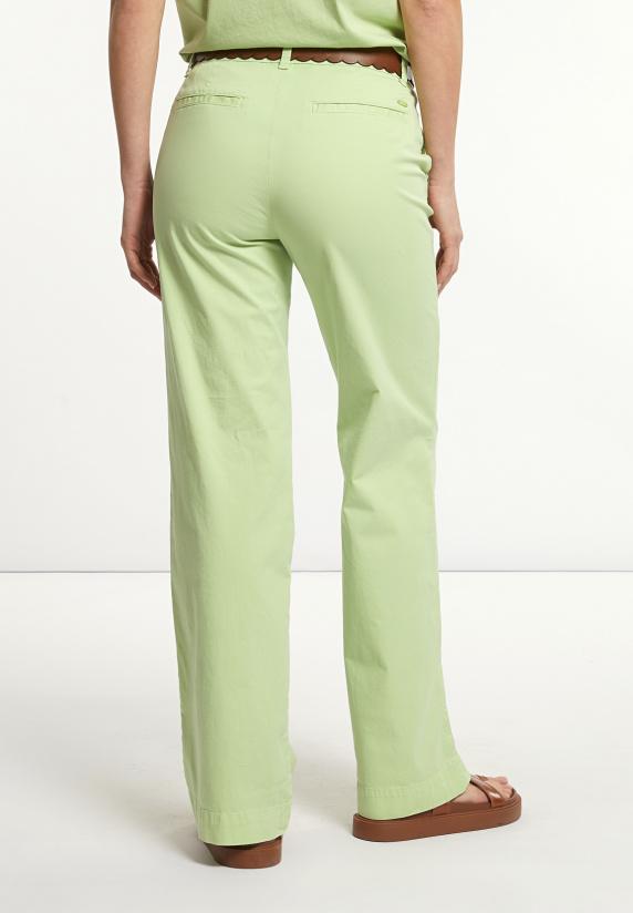 River Woods Katoenen Rechte Klassieke Broek Kiwi