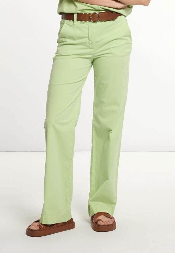 River Woods Katoenen Rechte Klassieke Broek Kiwi