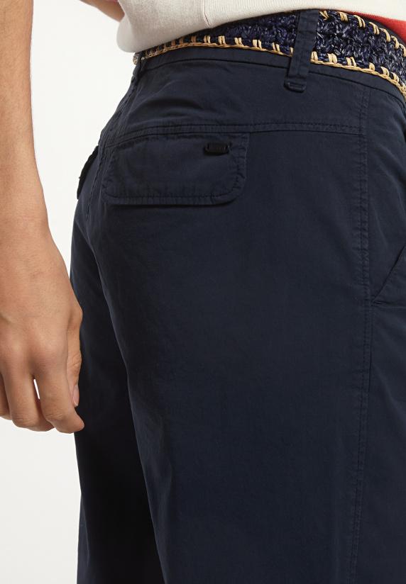 River Woods Katoenen Rechte Klassieke Broek Navy
