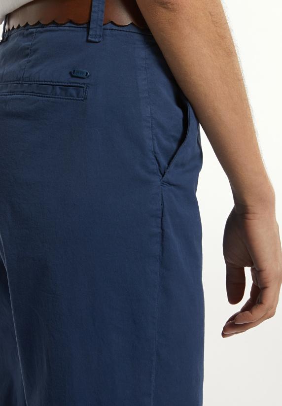 River Woods Katoenen Rechte Stretch Broek Blauw