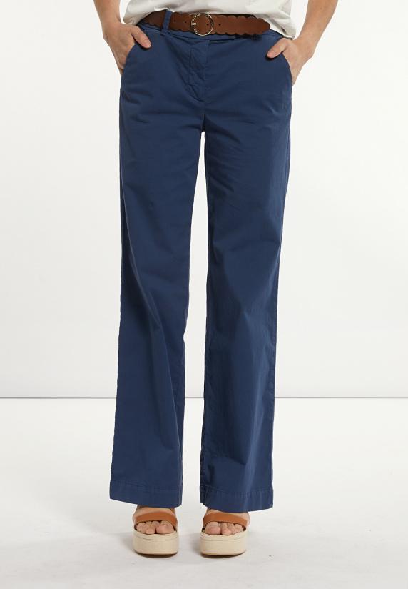 River Woods Katoenen Rechte Stretch Broek Blauw