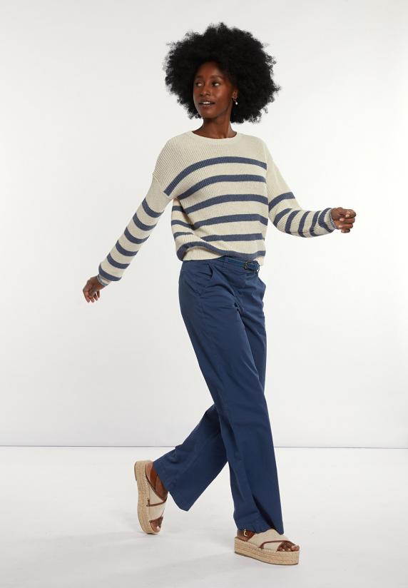 river woods Katoenen rechte stretch broek blauw