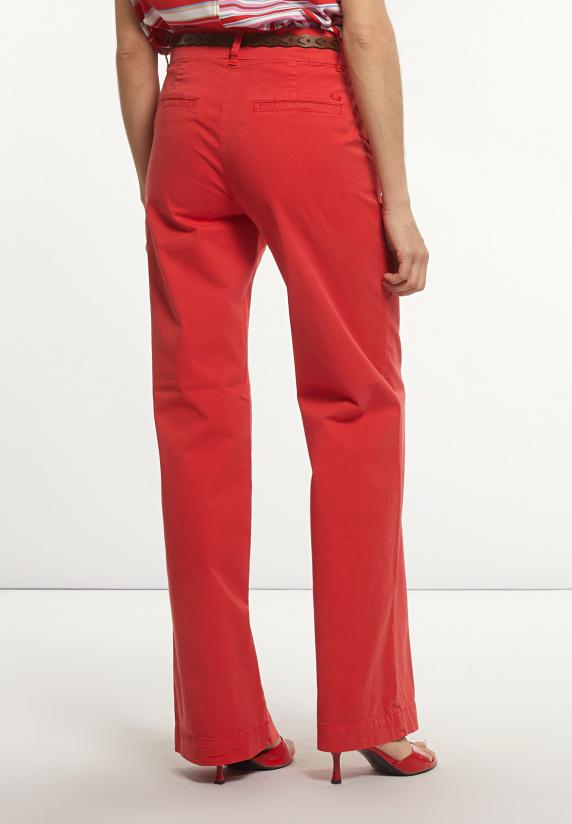 River Woods Katoenen Rechte Stretch Broek Rood