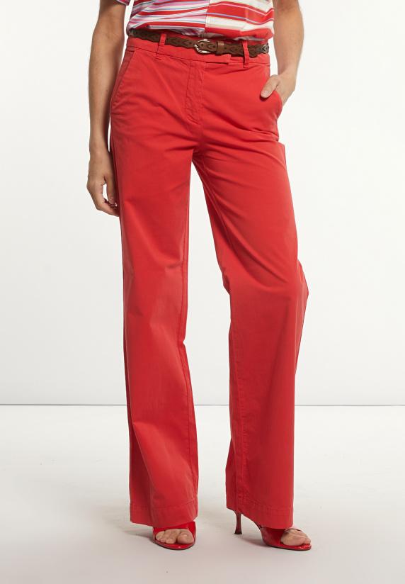 River Woods Katoenen Rechte Stretch Broek Rood