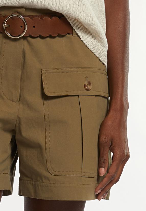 River Woods Katoenen Short Opgestikte Zakken Kaki