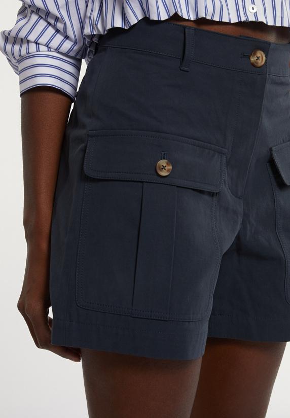 River Woods Katoenen Short Opgestikte Zakken Navy