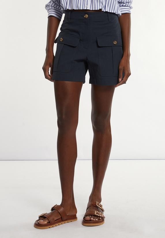 River Woods Katoenen Short Opgestikte Zakken Navy