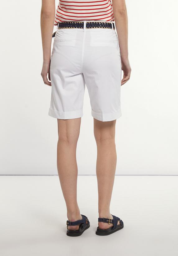 River Woods Katoenen Stretch Bermuda Wit