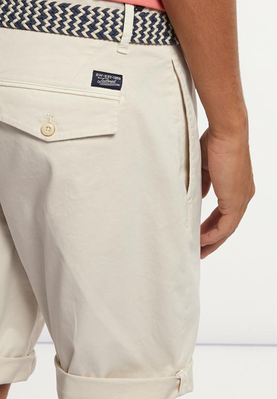 River Woods Katoenen Stretch Short Ivory