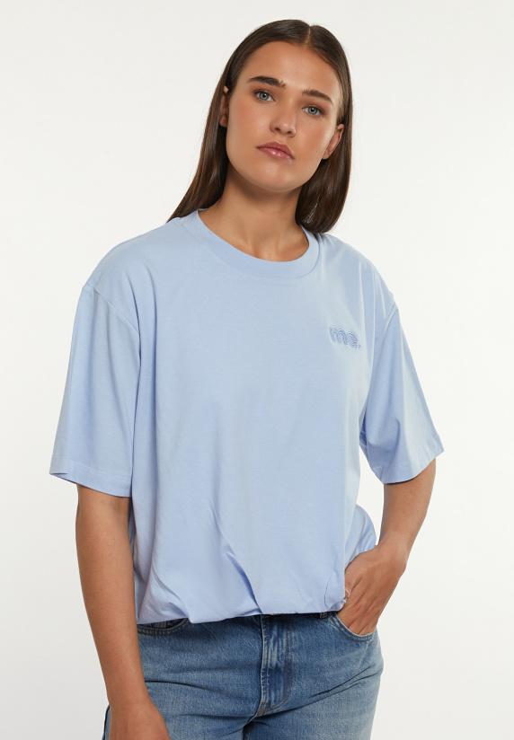 river woods Katoenen T-shirt ronde hals blauw